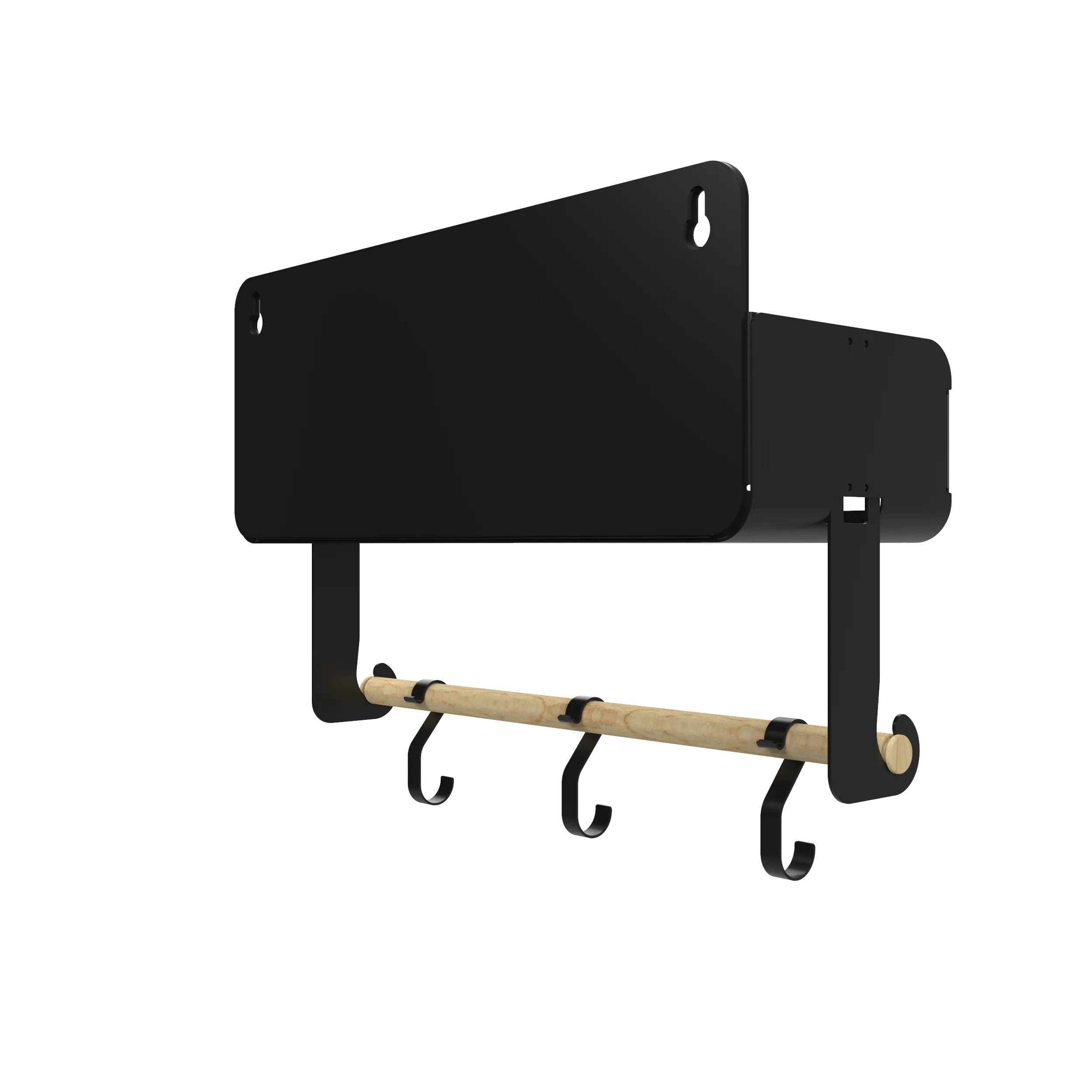 Hanging | Magnetic Rack System-Shelf With Brackets, Black