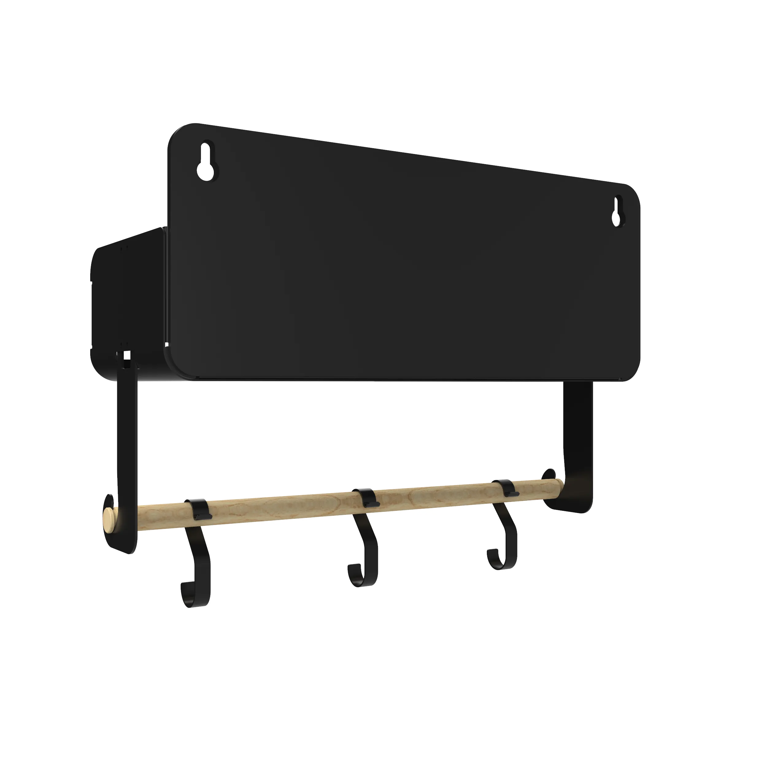 Hanging | Magnetic Rack System-Shelf With Brackets, Black