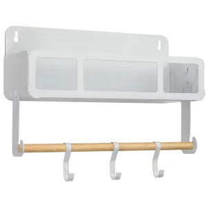 Hanging | Magnetic Rack System-Shelf With Brackets, White