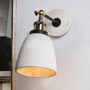 Industrial Grey Wall Mounted Light - Adjustable Cone/Cylinder/Bowl Bedroom Sconce