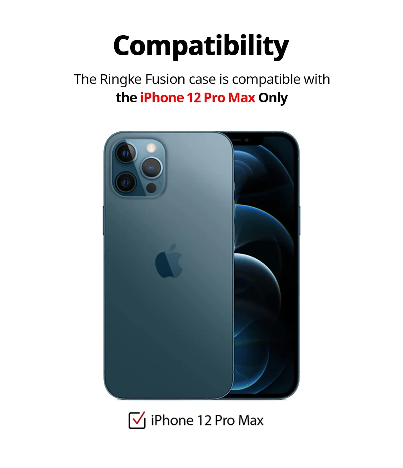 iPhone 12 Pro Max Back Cover Case | Fusion -  Matte Clear