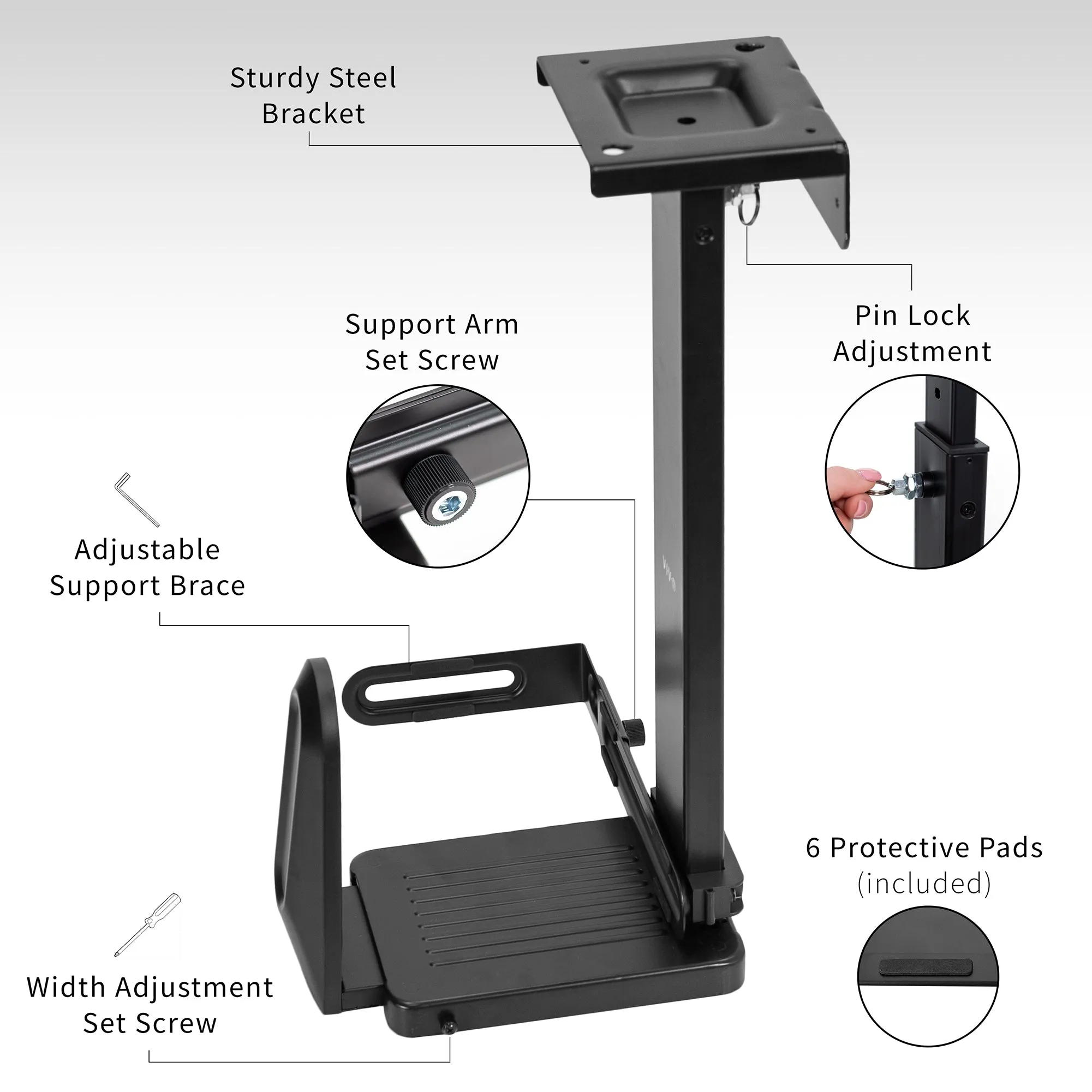 Large Under Desk PC Mount