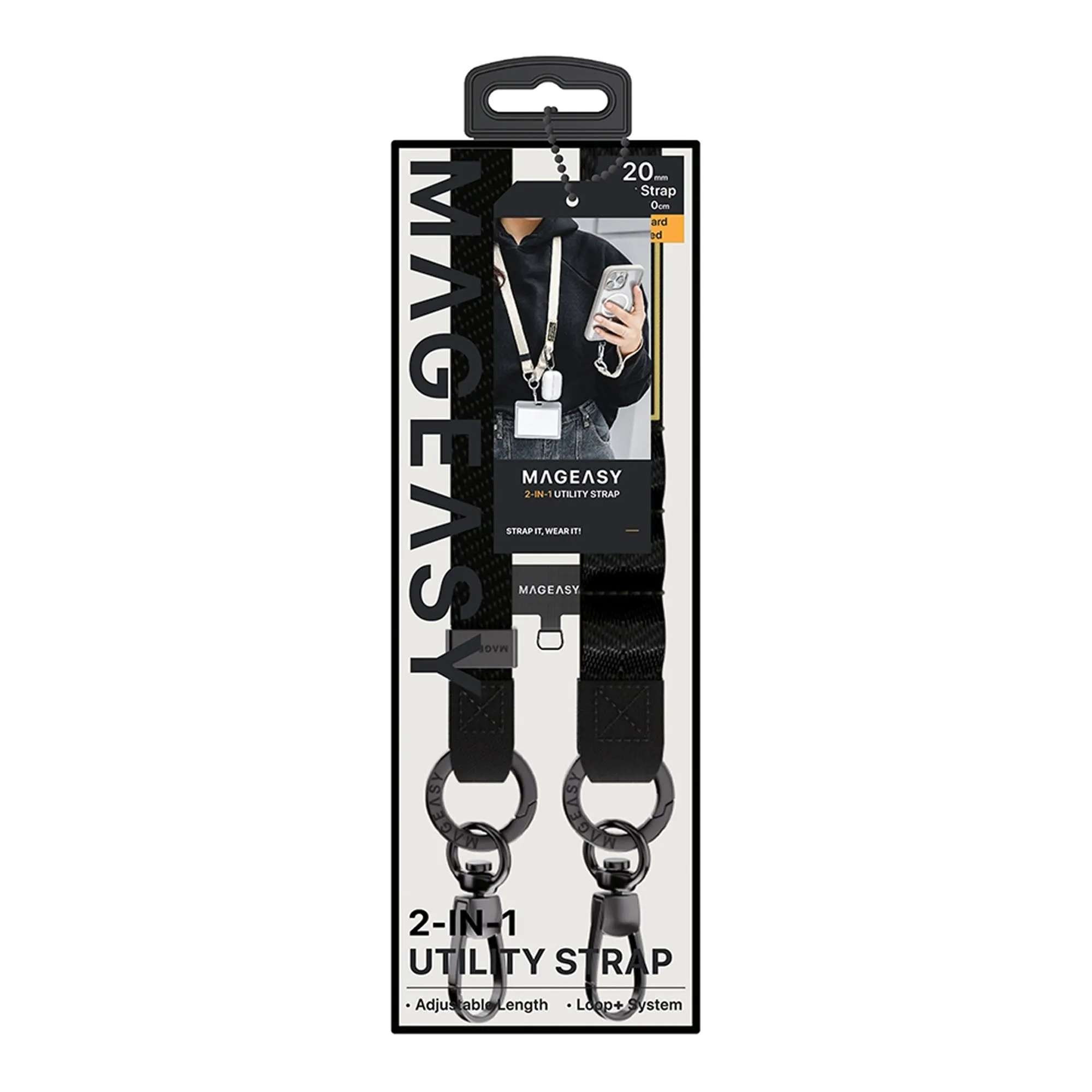 MAGEASY 2-in-1 Utility Strap ( Strap   Strap Card ) 20mm Phone Lanyard