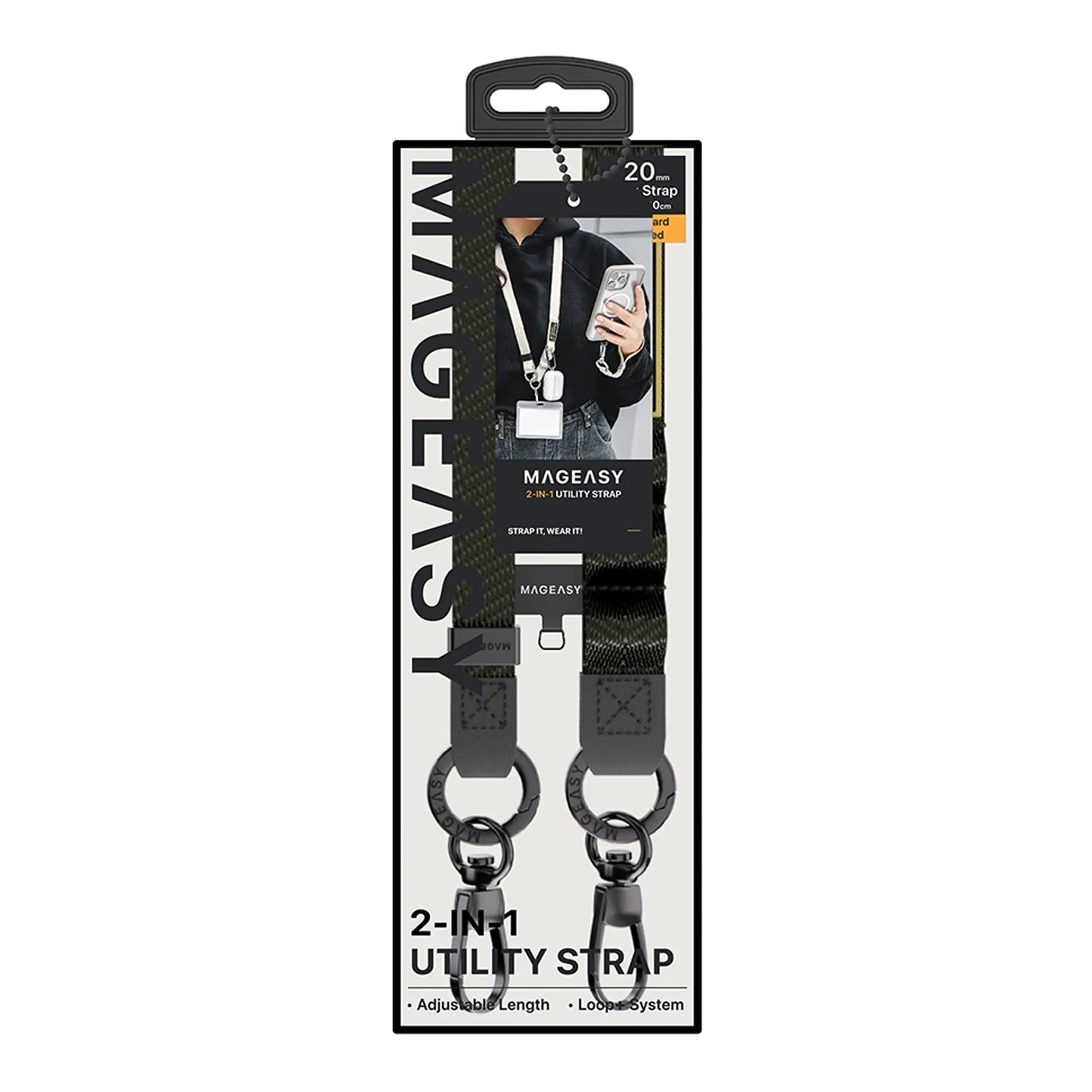 MAGEASY 2-in-1 Utility Strap ( Strap   Strap Card ) 20mm Phone Lanyard