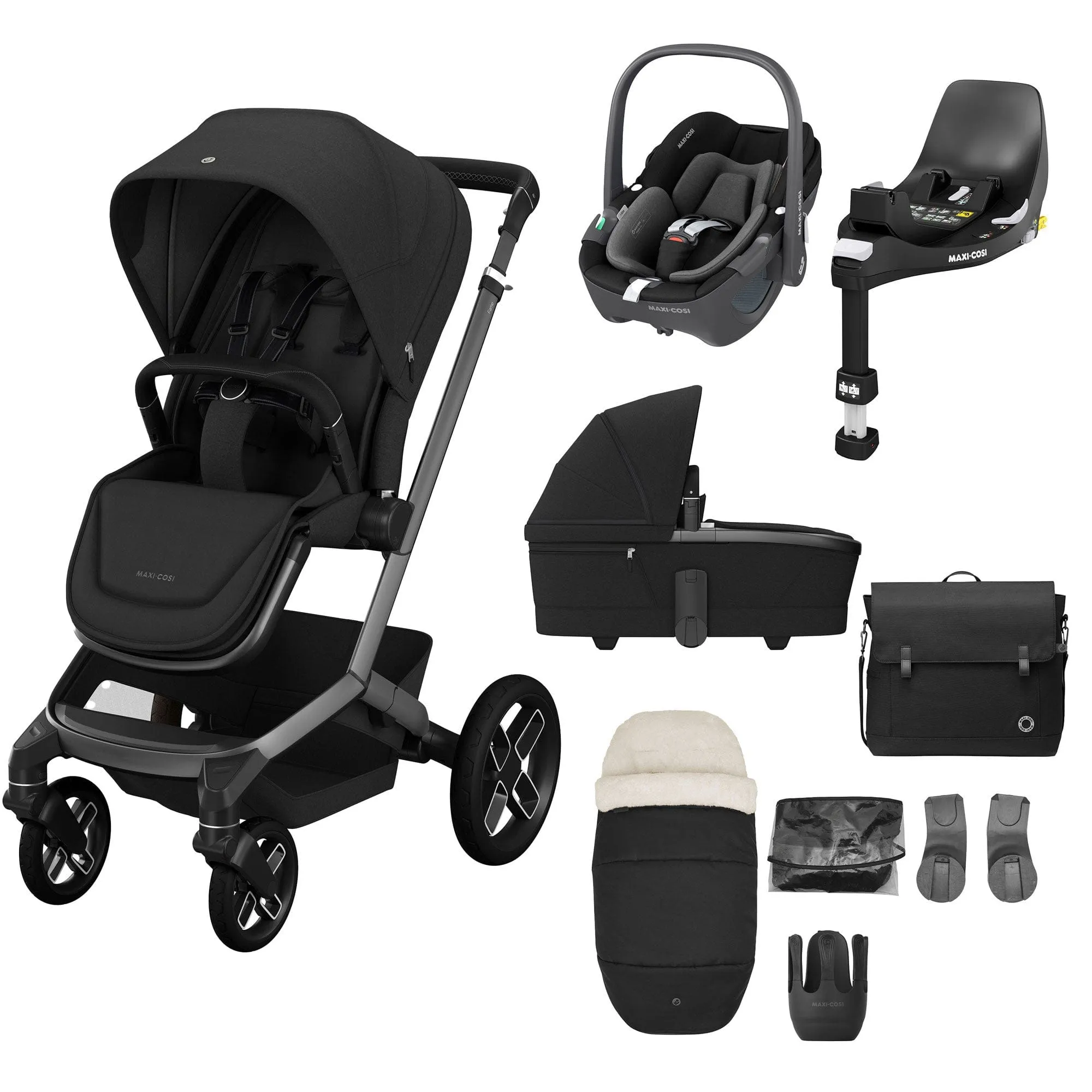 Maxi-Cosi FAME 8 Piece Complete Bundle in Twillic Black