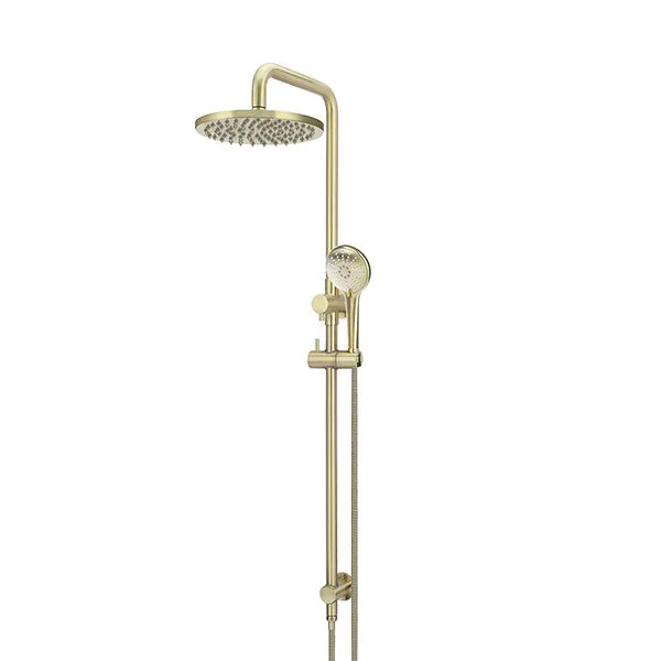 Meir Round Combination Shower Rail 200mm, 3 Function Hand Shower Tiger Bronze