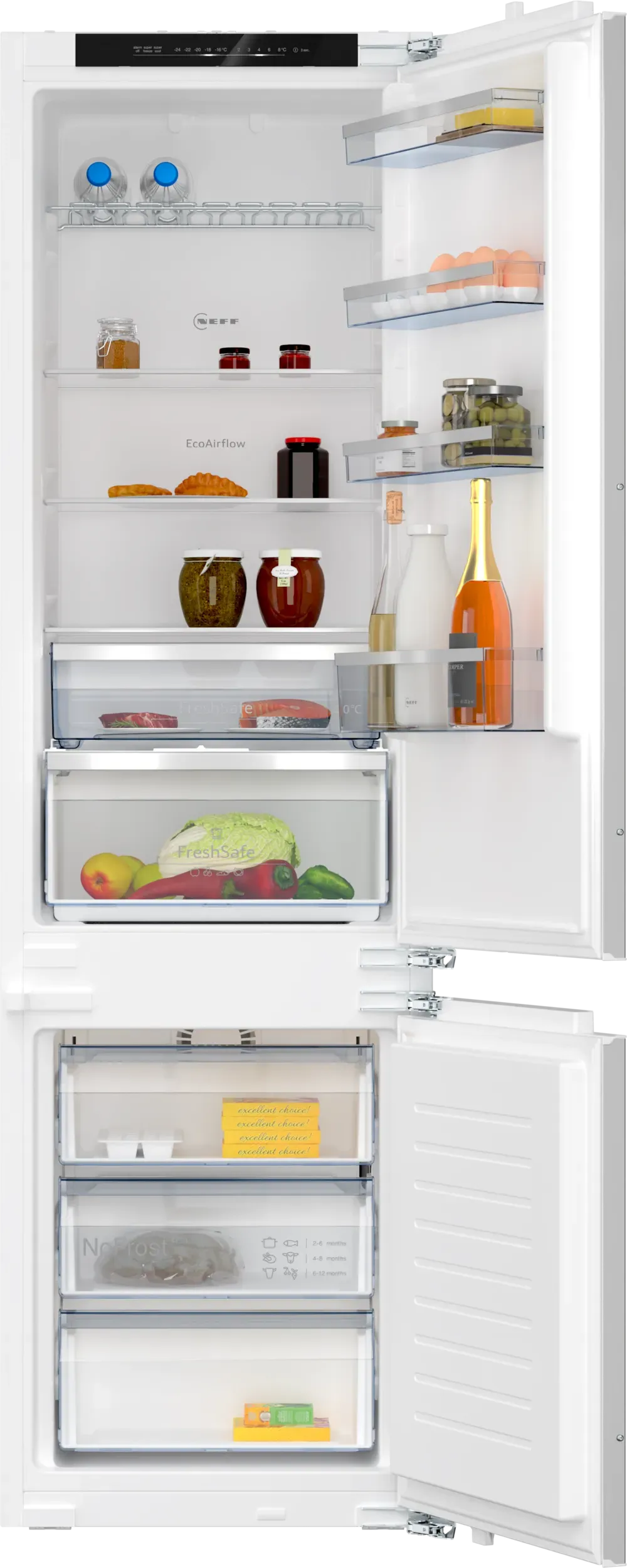 Neff N50 built-in fridge-freezer with freezer at bottom 193.5 x 55.8 cm flat hinge | KI7962FD0