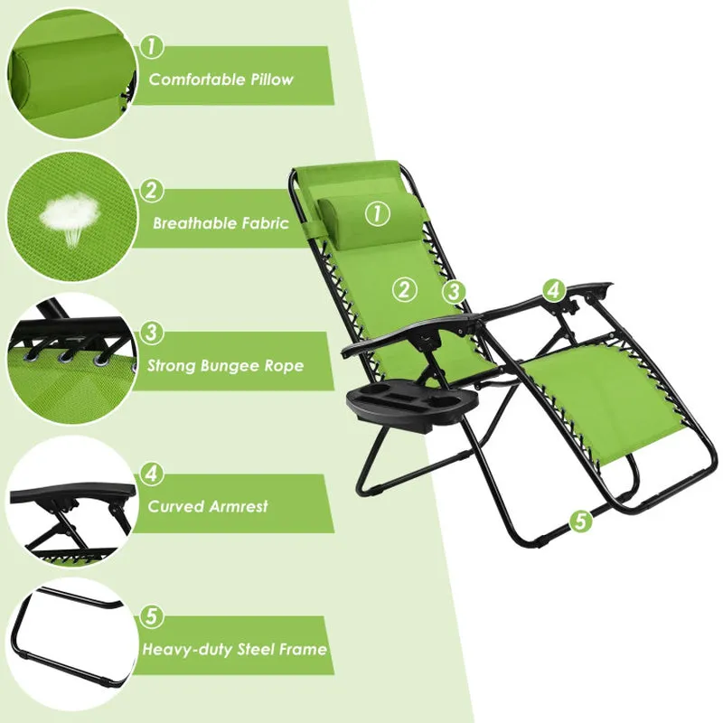 Outdoor Folding Zero Gravity Reclining Lounge Chair