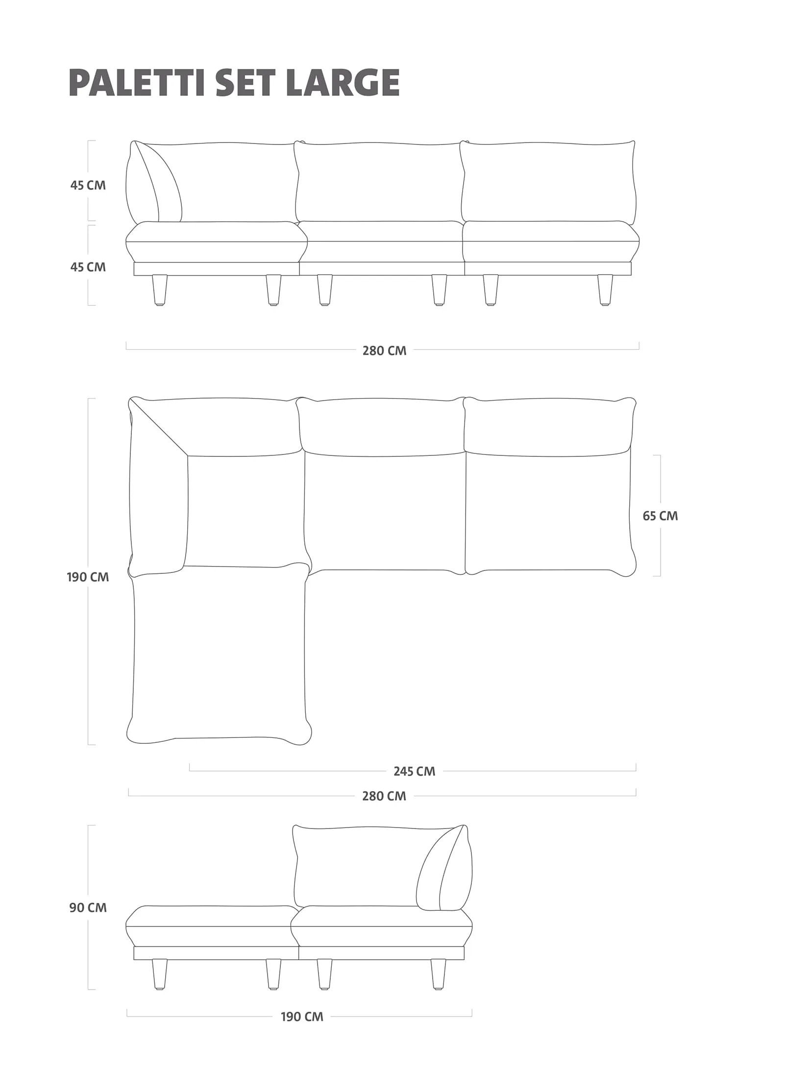 Paletti Outdoor Sectional Sofa<p> 4-seater