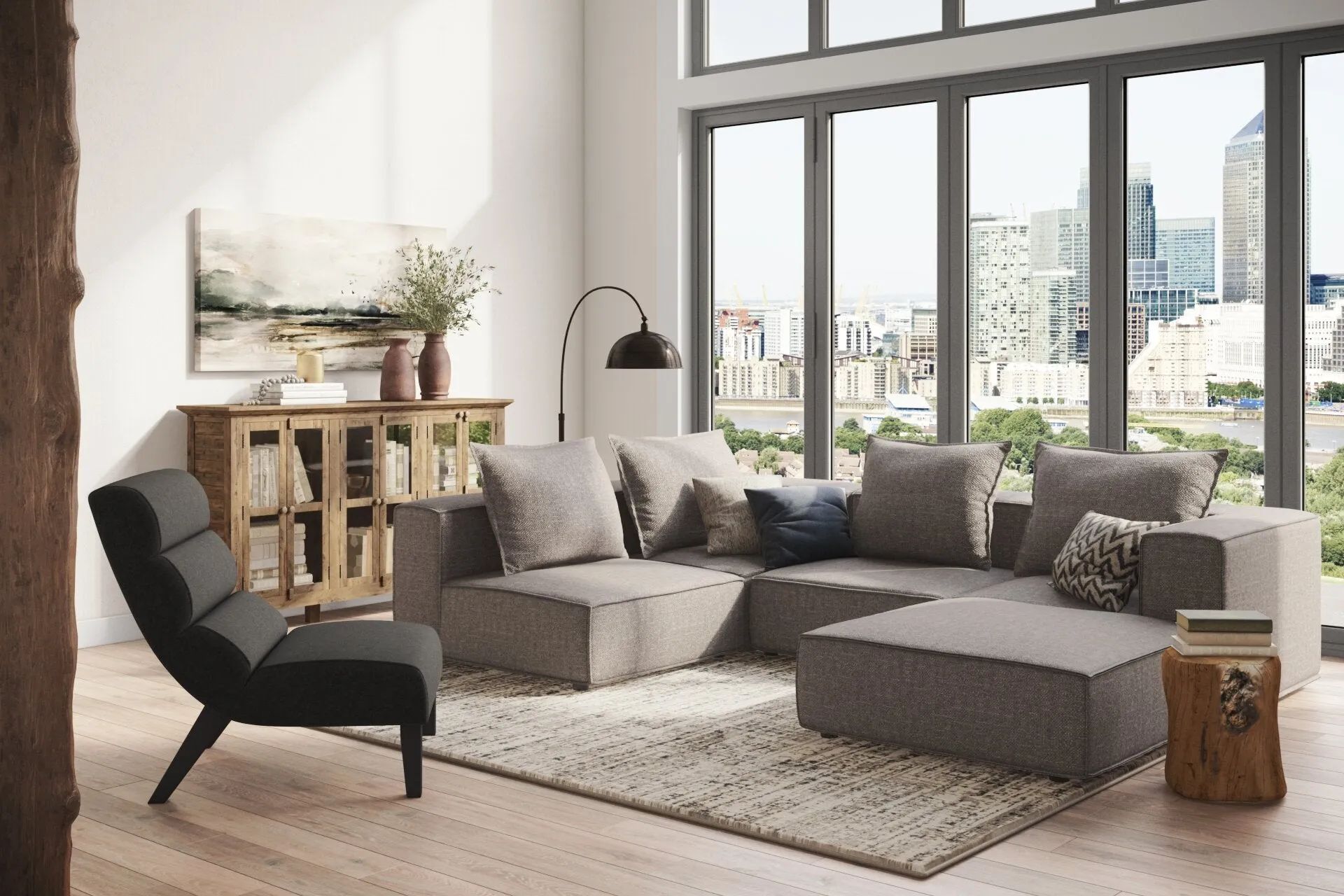 Parlin 4-Piece Modular Sectional - Grey