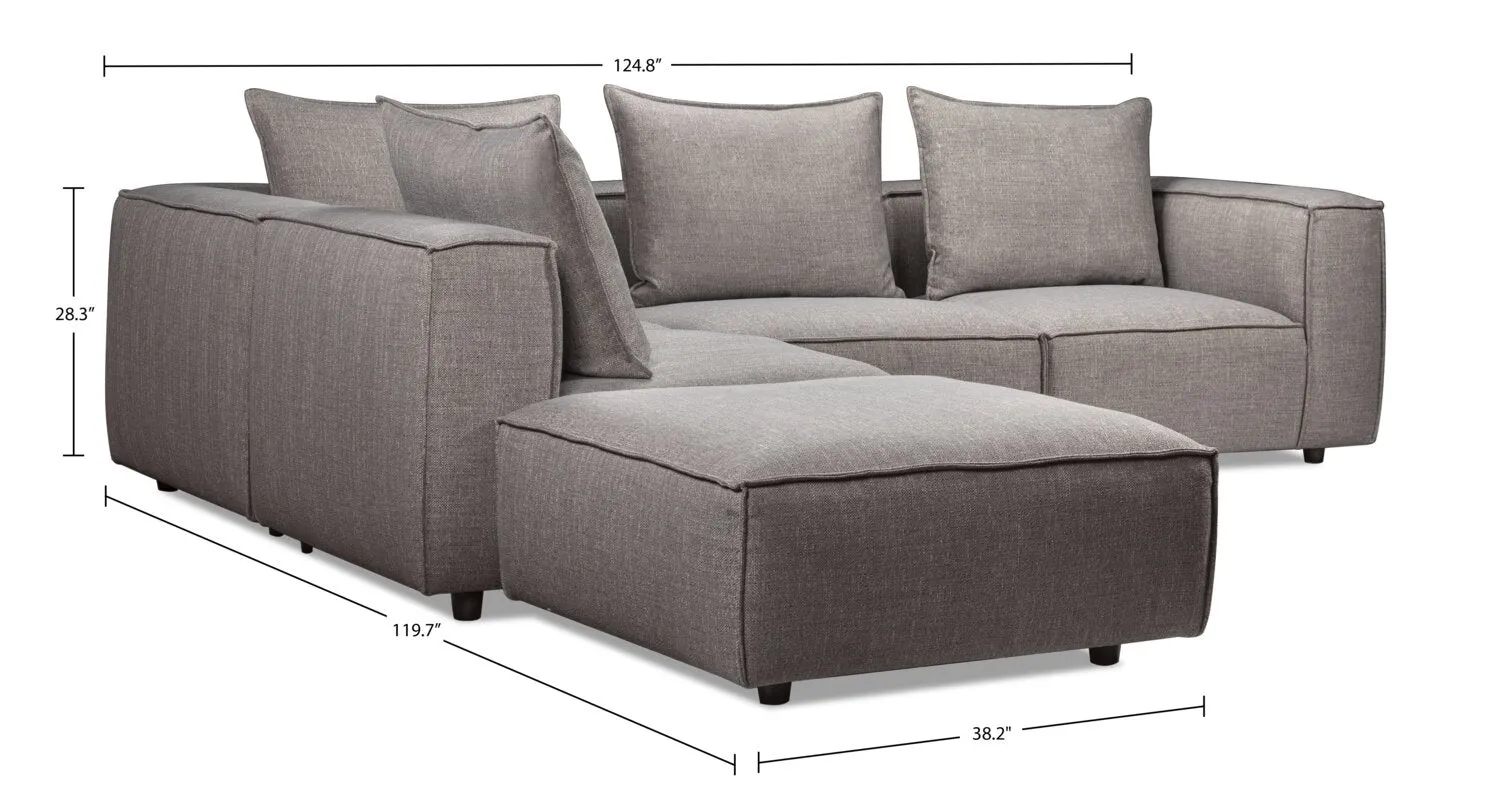 Parlin 5-Piece Modular Sectional - Grey