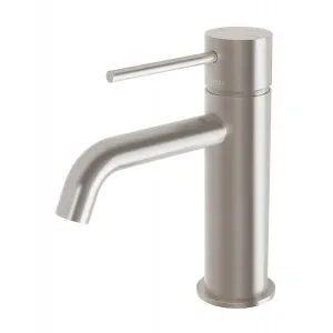 Phoenix Vivid Slimline Basin Mixer Curved Outlet - Brushed Nickel