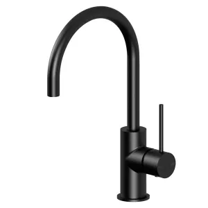 Phoenix Vivid Slimline Side Lever Sink Mixer 160mm Gooseneck-Matte Black