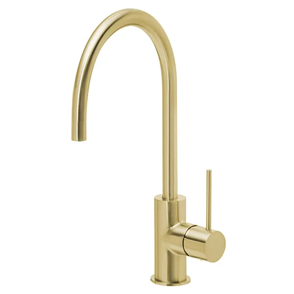 Phoenix Vivid Slimline Side Lever Sink Mixer 220mm Gooseneck Brushed Gold