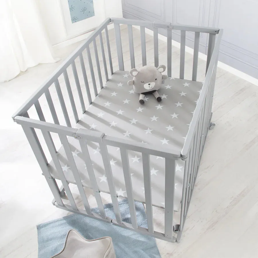 Roba Wooden Foldable Cot Bed 74 x 100 cm (Grey)