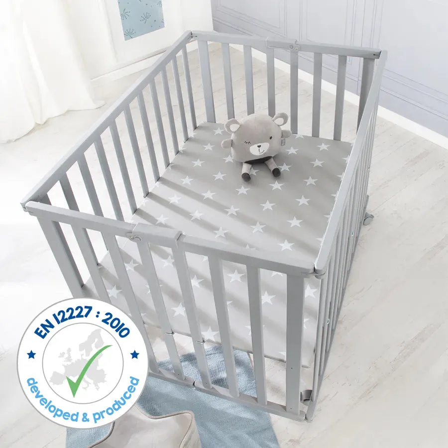 Roba Wooden Foldable Cot Bed 74 x 100 cm (Grey)