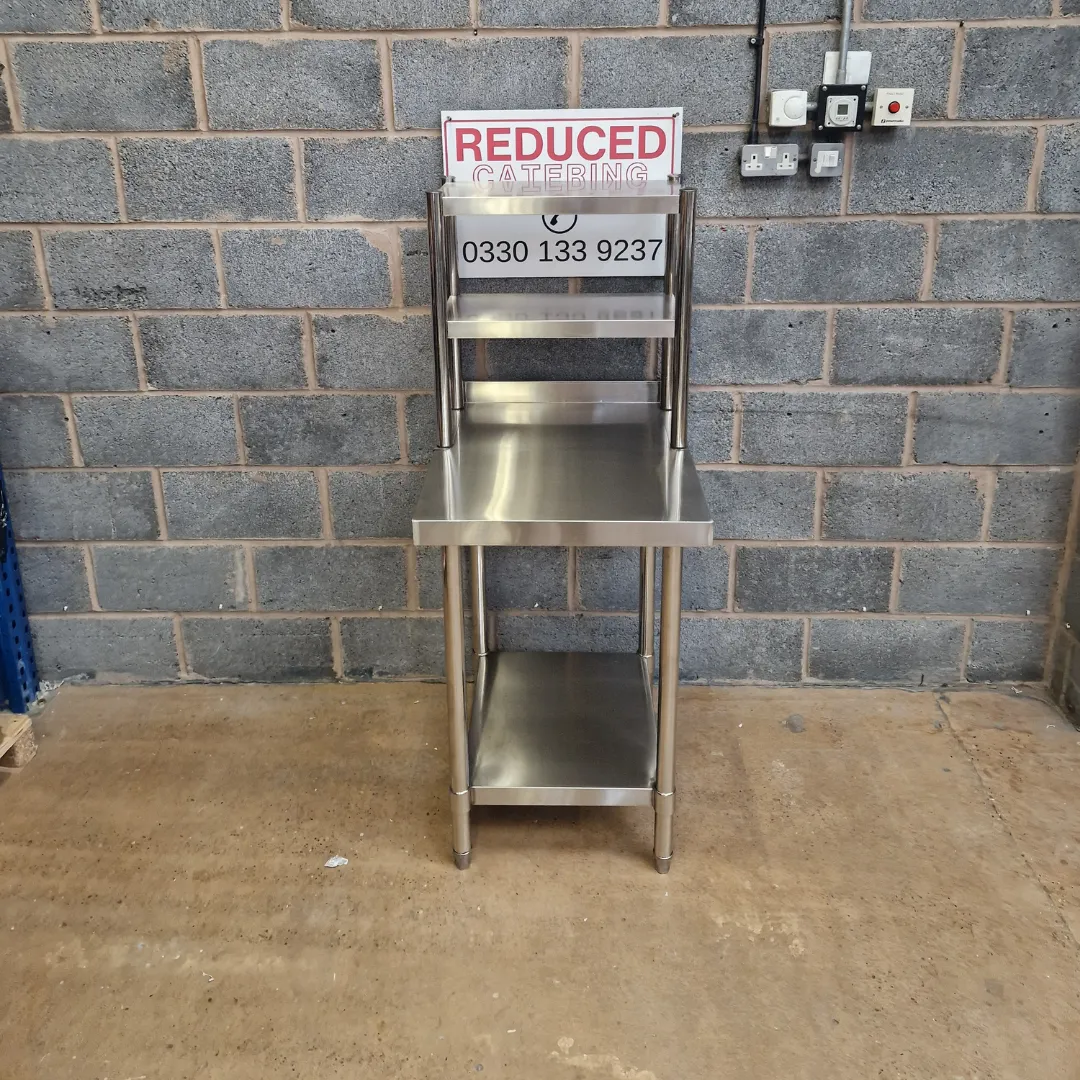 Stainless Steel Wall Prep table 600x700x900mm (WxDxH) With Double Chefs Gantry