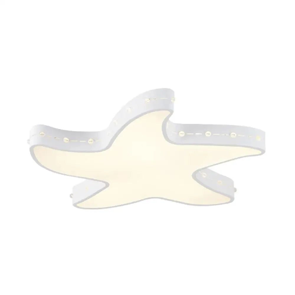 Stylish LED Ceiling Lamp in White for Baby Room with Starfish Design