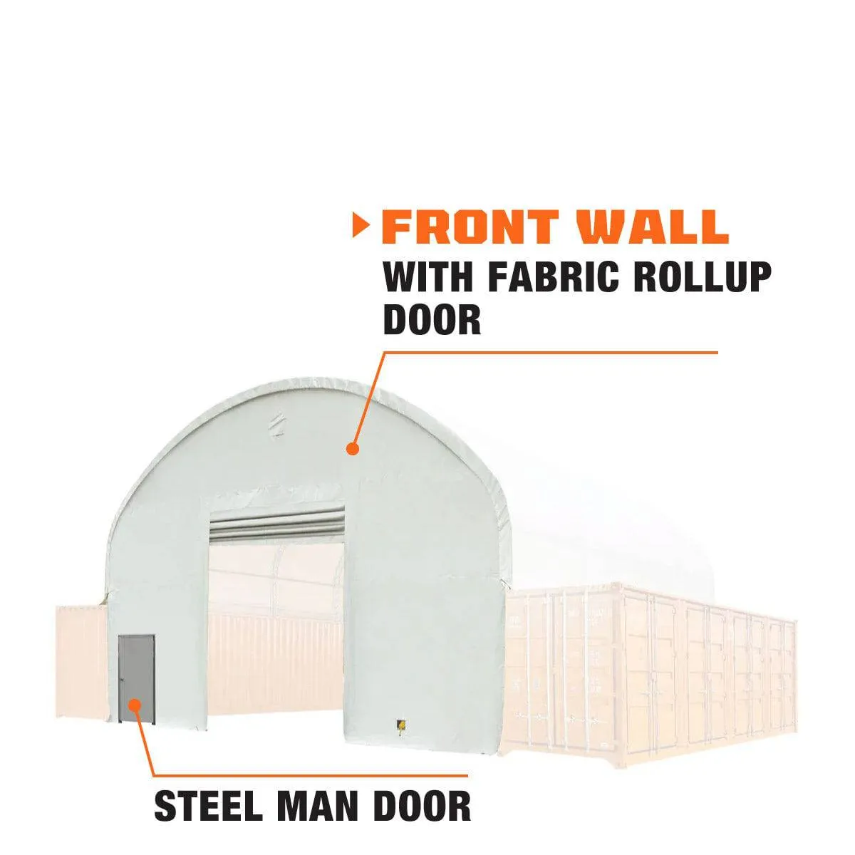 TMG Industrial Front End Wall Kit, Compatible with TMG-DT4041C and DT4041CF container shelters installed with the high cube containers (9’6”), TMG-DT40FW9V