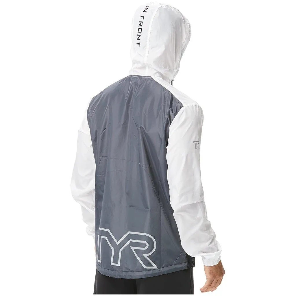 TYR Mens White Elite Windbreaker