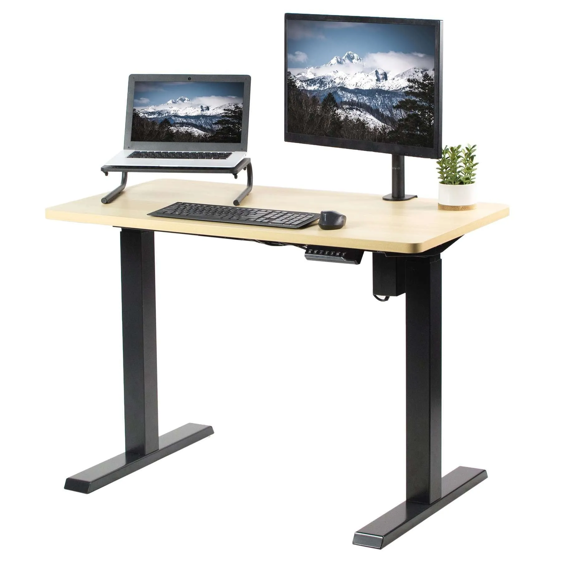 VIVO Black-Framed 43" x 24" Electric Height-Adjustable Standing Desk, DESK-KIT-E5B4B/E5B4W/E5B4C/E5B4D/E5B4E