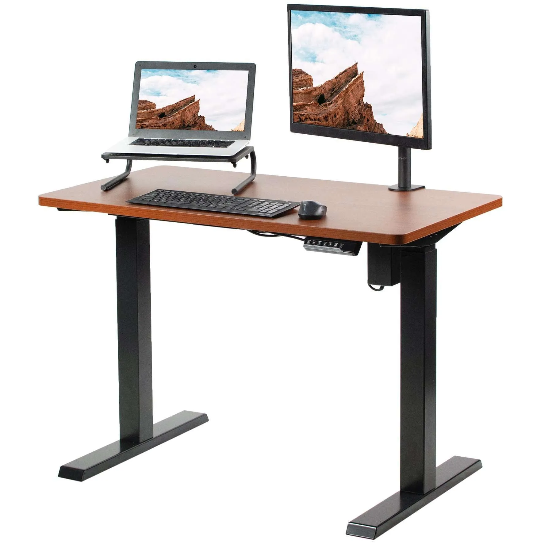 VIVO Black-Framed 43" x 24" Electric Height-Adjustable Standing Desk, DESK-KIT-E5B4B/E5B4W/E5B4C/E5B4D/E5B4E