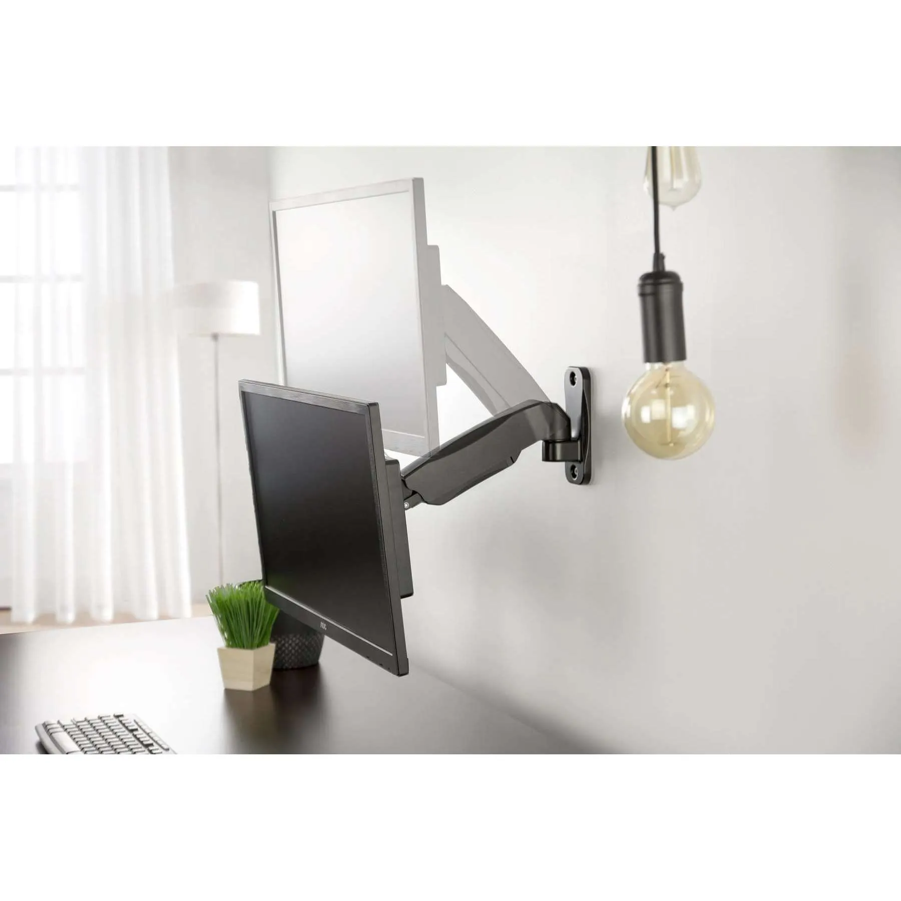 VIVO Pneumatic Arm Single Monitor Wall Mount, MOUNT-V001A