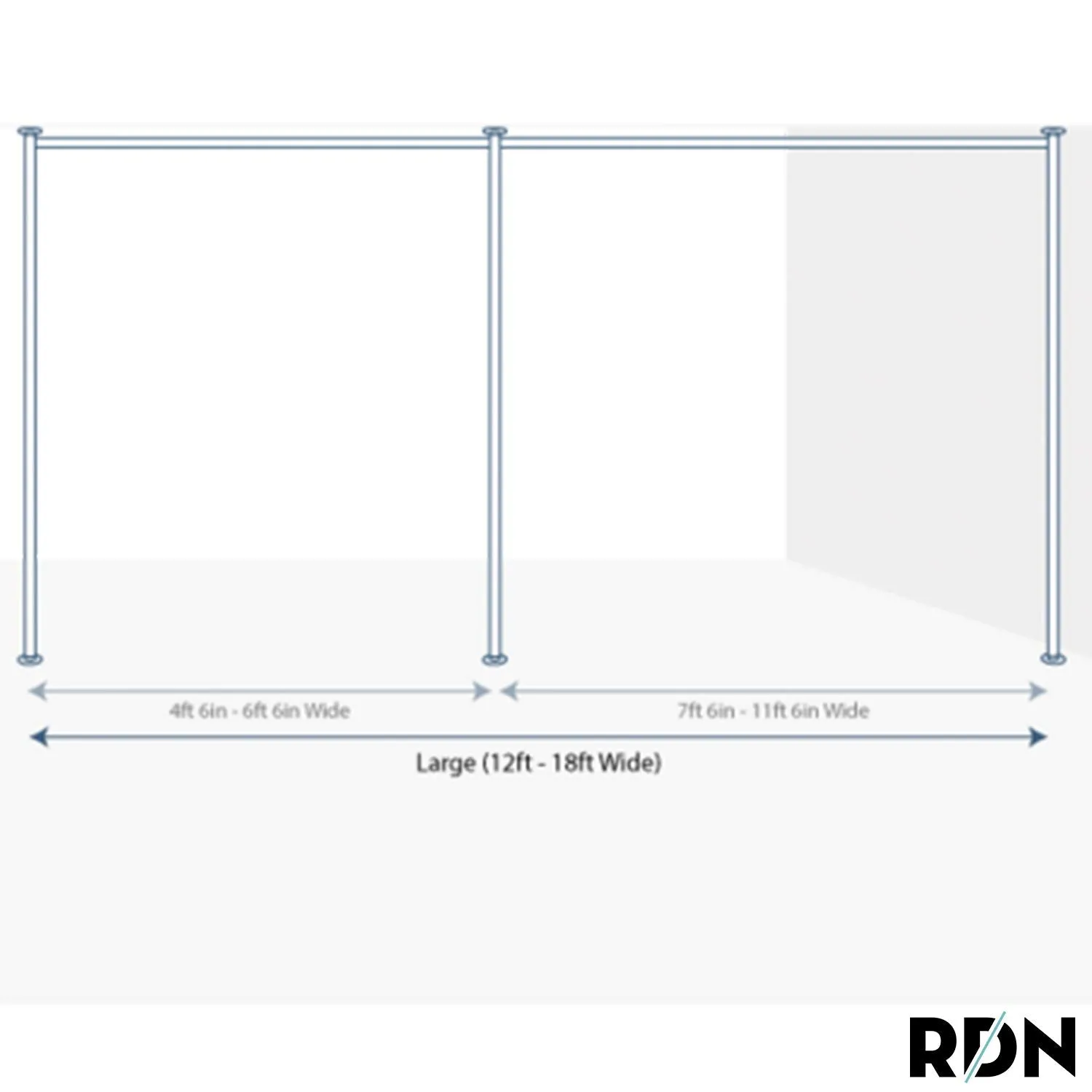 Zenfinit Curtain Divider Stand Freestanding Vertical Teon Stand